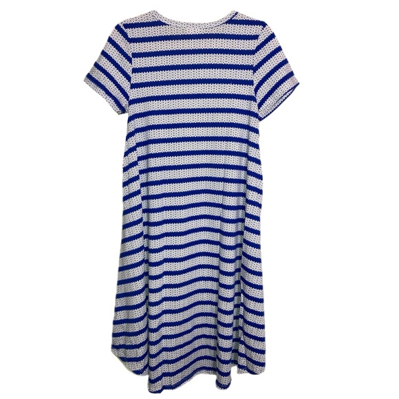NWT LuLaRoe Small Carly Dress blue white 0832 - Picture 2 of 8